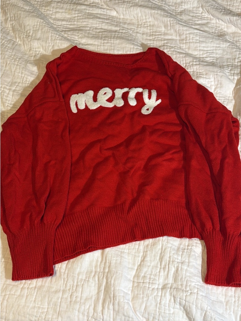 Red 'Merry' Holiday Sweater - Women's Cozy Knit